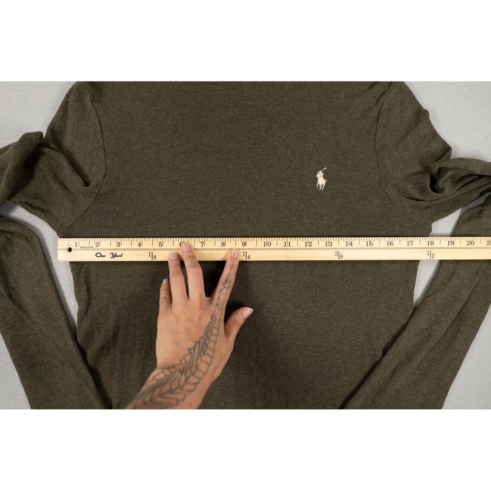 Polo Ralph Lauren Womens Turtleneck Top Olive Green Size XL Cotton Lyocell Pony image 7